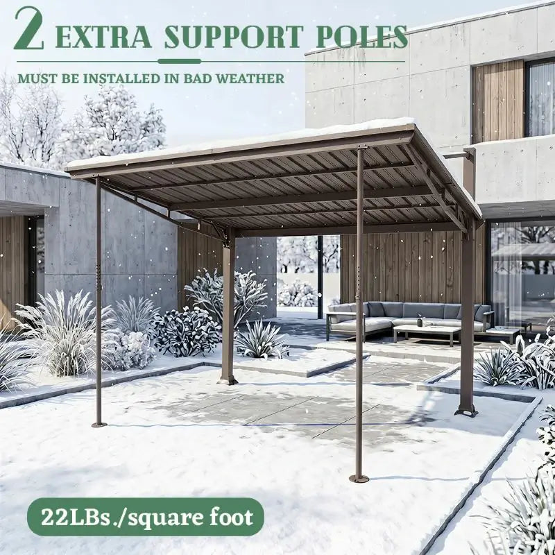 Domi Freestanding Gazebo with Slanted Roof#Size_10'x10'