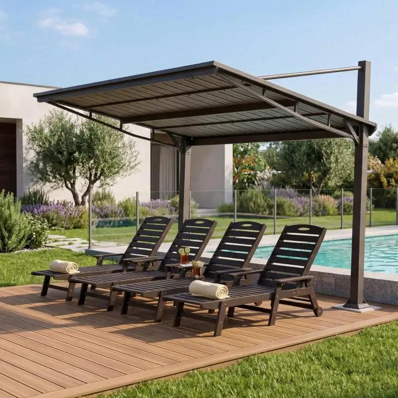Domi Freestanding Gazebo with Slanted Roof#Size_10'x12'
