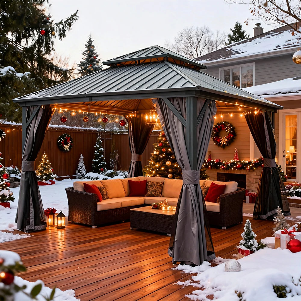 Hardtop Gazebo Classic W/ Netting & Curtain