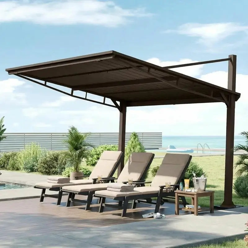 Freestanding Gazebo with Slanted Roof#Size_8'x10'