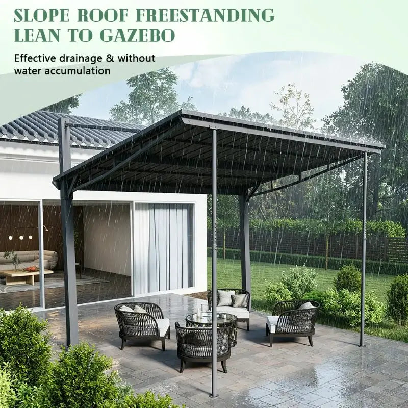 Freestanding Gazebo with Slanted Roof#Size_8'x10'