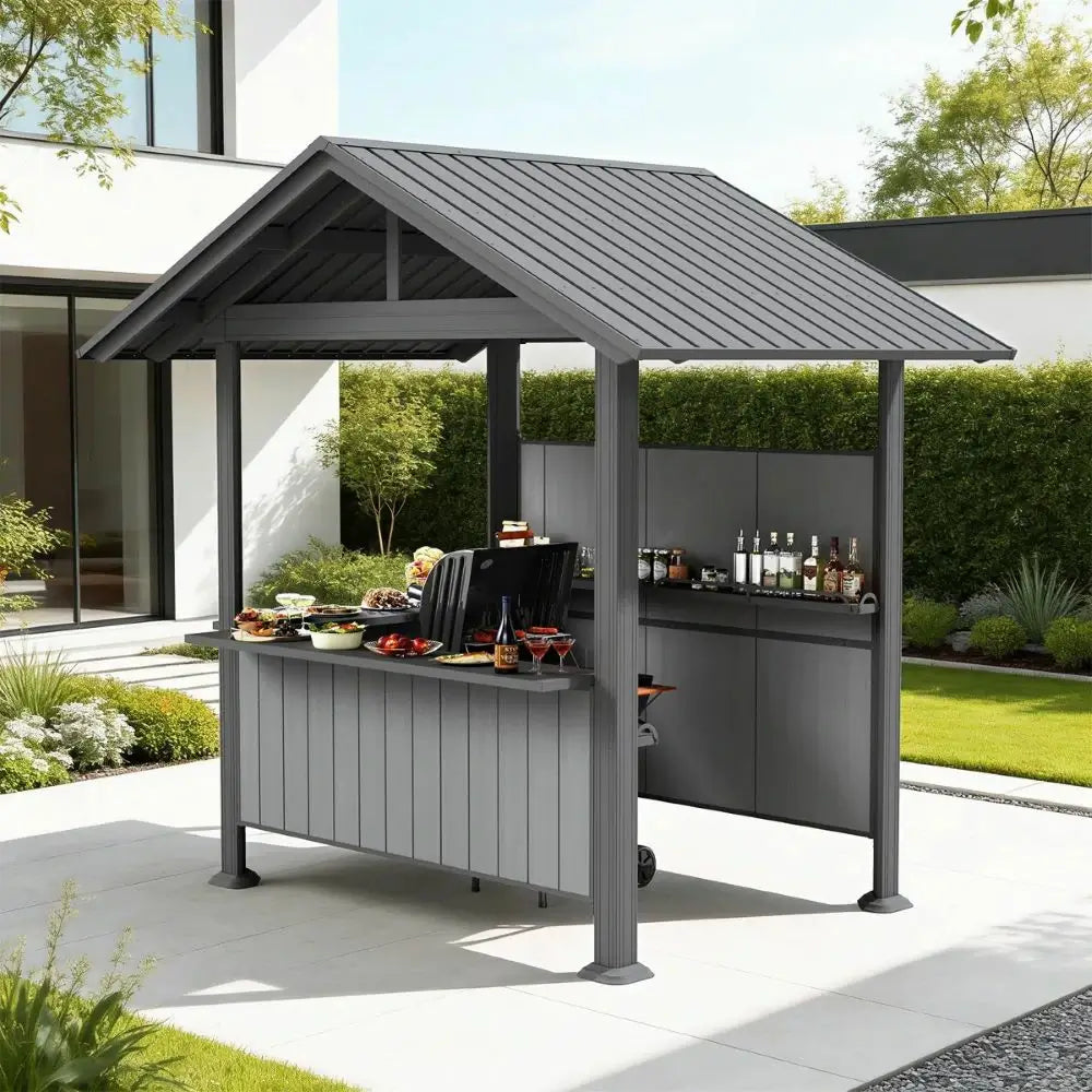 9' x 6' Hardtop Grill Gazebo#color_gray