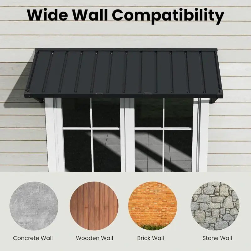 Gray Metal Window Awnings#size_60.83" W x 24" D x 18.94" H