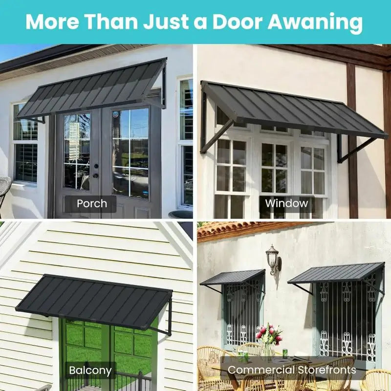 Gray Metal Window Awnings#size_60.83" W x 24" D x 18.94" H