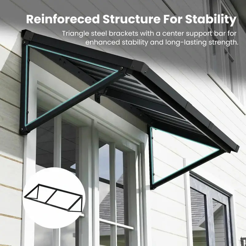 Gray Metal Window Awnings#size_60.83" W x 24" D x 18.94" H