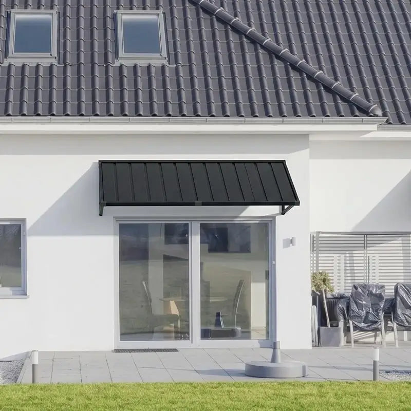 Gray Metal Window Awnings#size_60.63" W x 36" D x 22.87" H