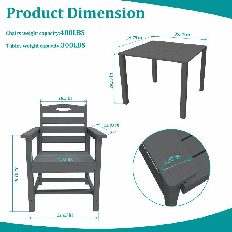 HDPE Barstools and Table Set#color_gray