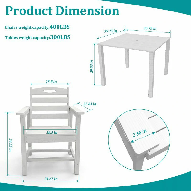 HDPE Barstools and Table Set#color_white