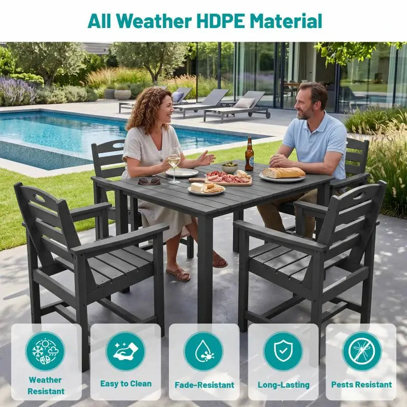 HDPE Barstools and Table Set#color_black