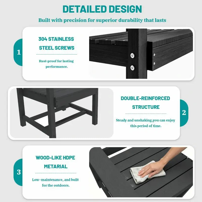HDPE Barstools and Table Set#color_black