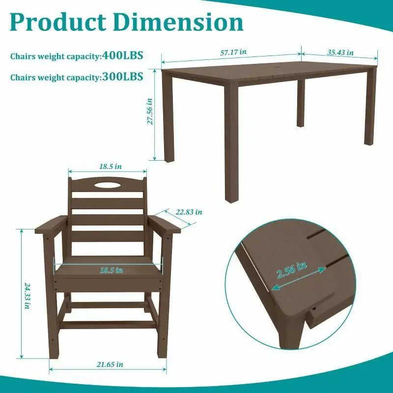 HDPE Barstools and Table Set#color_brown