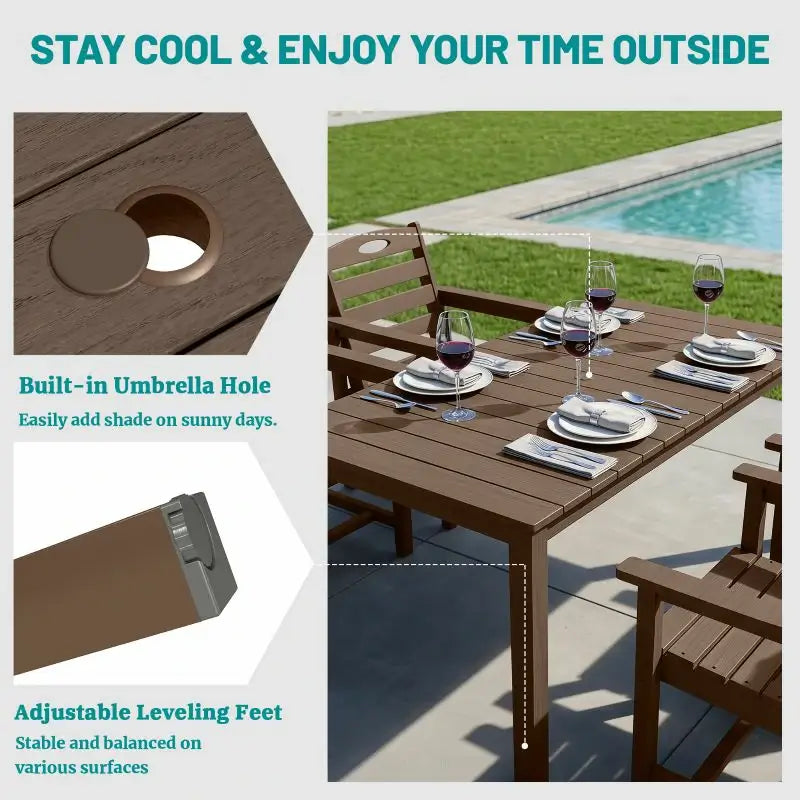 HDPE Barstools and Table Set#color_brown