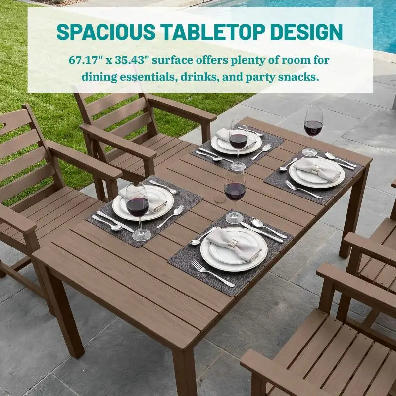 HDPE Barstools and Table Set#color_brown