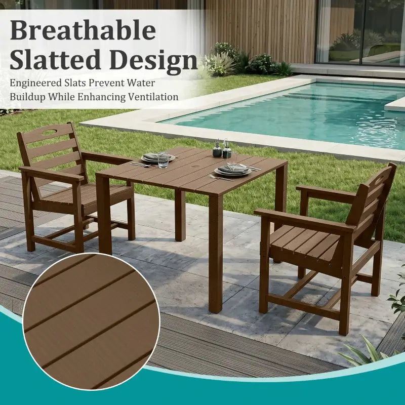 HDPE Barstools and Table Set#color_brown