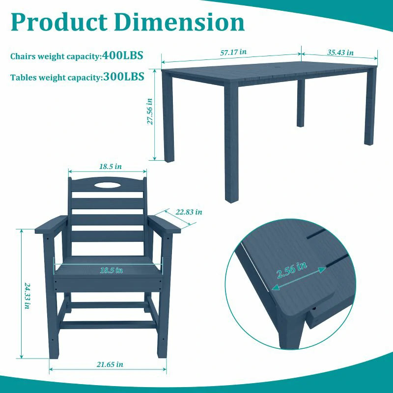 HDPE Barstools and Table Set#color_dark blue