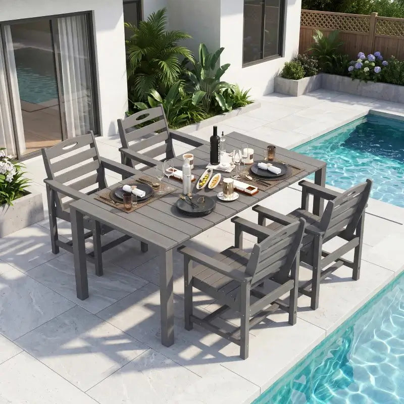 HDPE Barstools and Table Set#color_gray