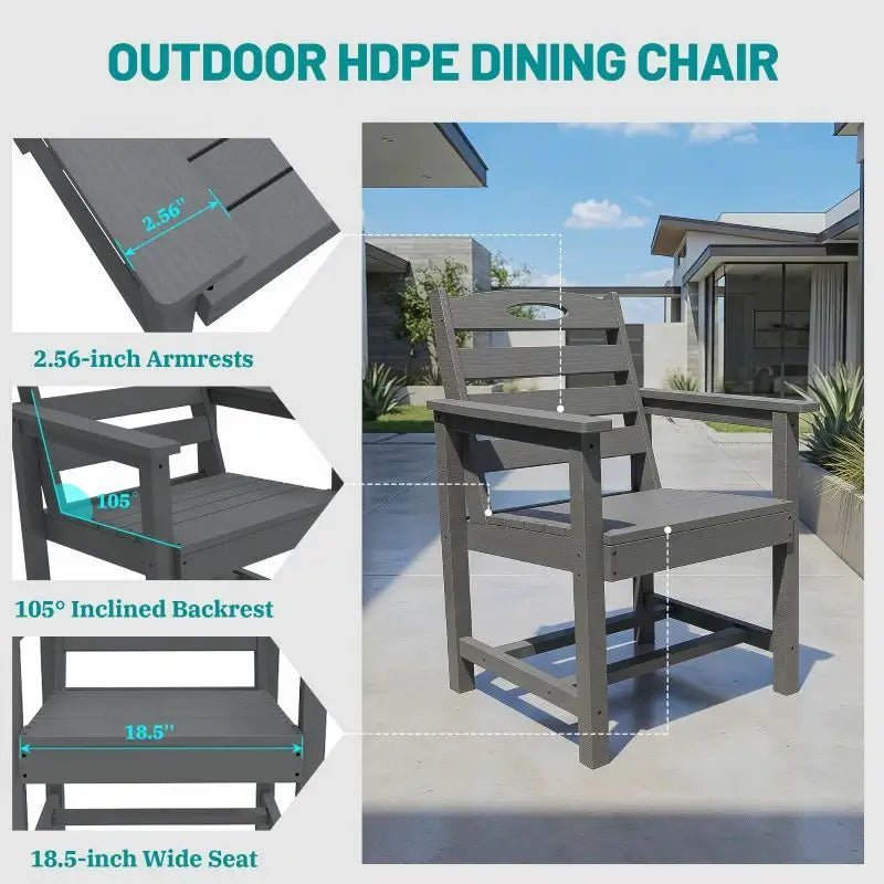 HDPE Barstools and Table Set#color_gray
