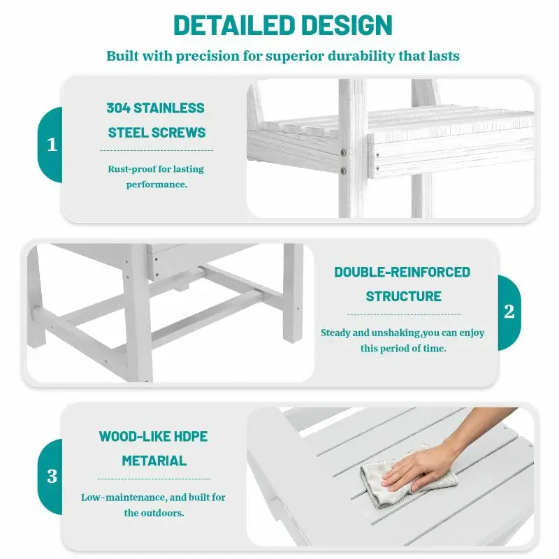 HDPE Barstools and Table Set#color_white