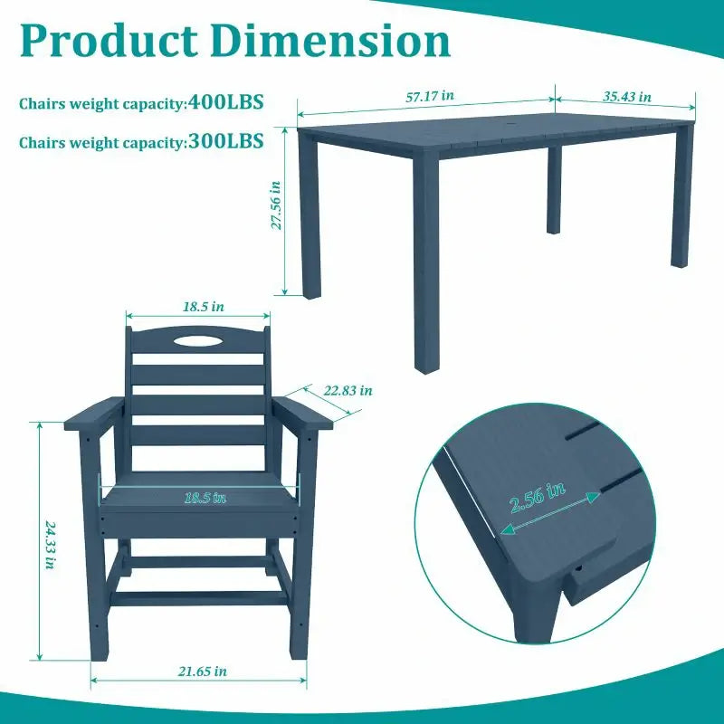 HDPE Barstools and Table Set#color_dark blue