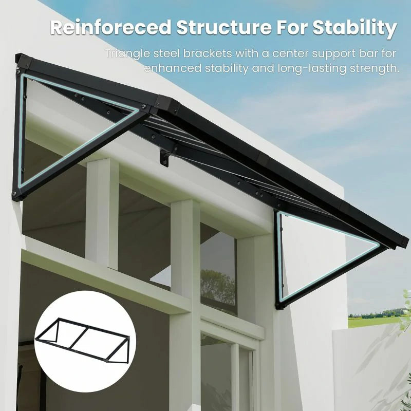 Gray Metal Window Awnings#size_70.63" W x 24" D x 18.94" H