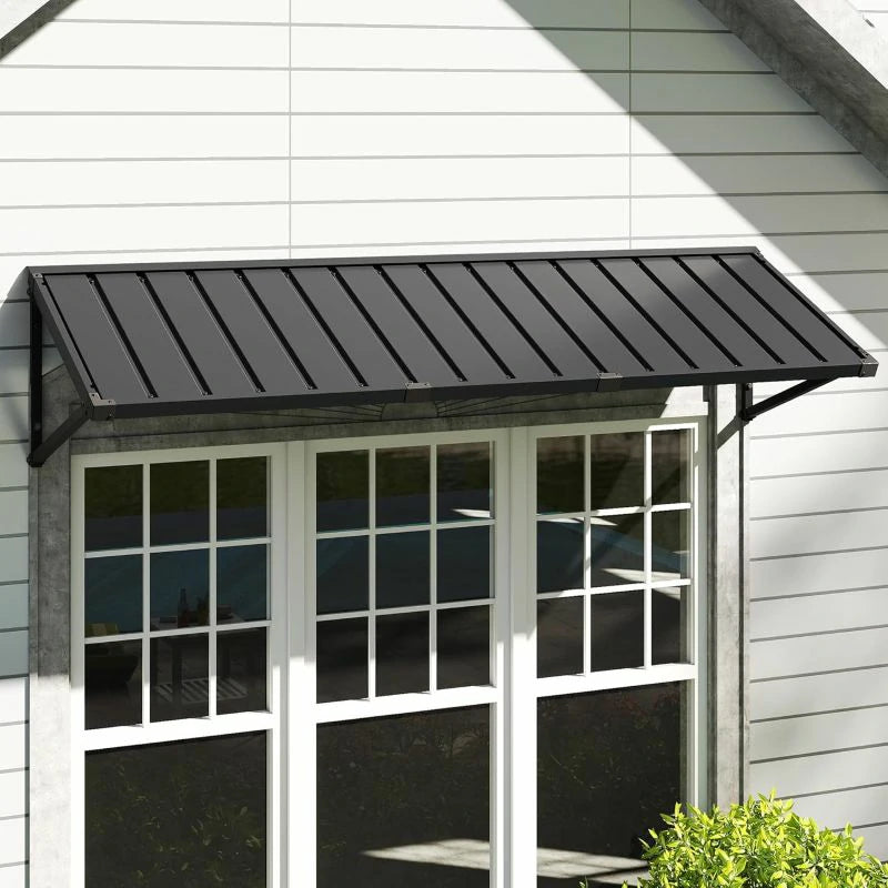 Gray Metal Window Awnings#size_80.43" W x 24" D x 18.94" H