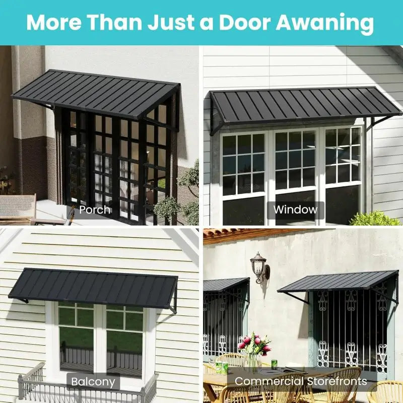 Gray Metal Window Awnings#size_80.43" W x 24" D x 18.94" H