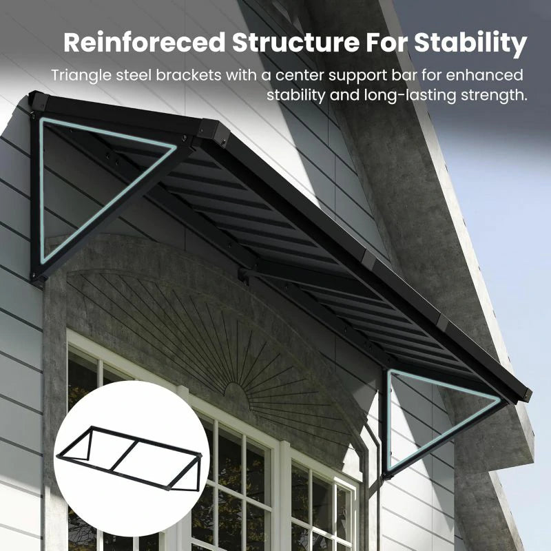 Gray Metal Window Awnings#size_80.43" W x 24" D x 18.94" H