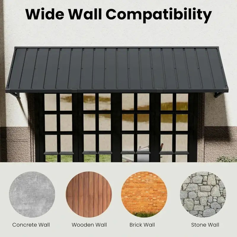 Gray Metal Window Awnings#size_90" W x 36" D x 22" H
