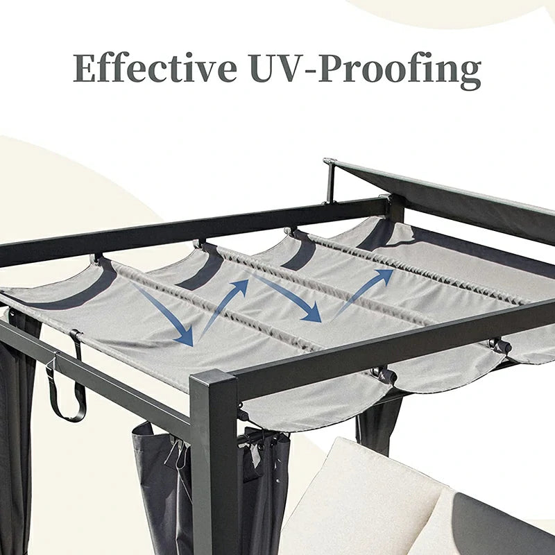 Domi Outdoor Living Chaise Lounge Daybed with Canopy