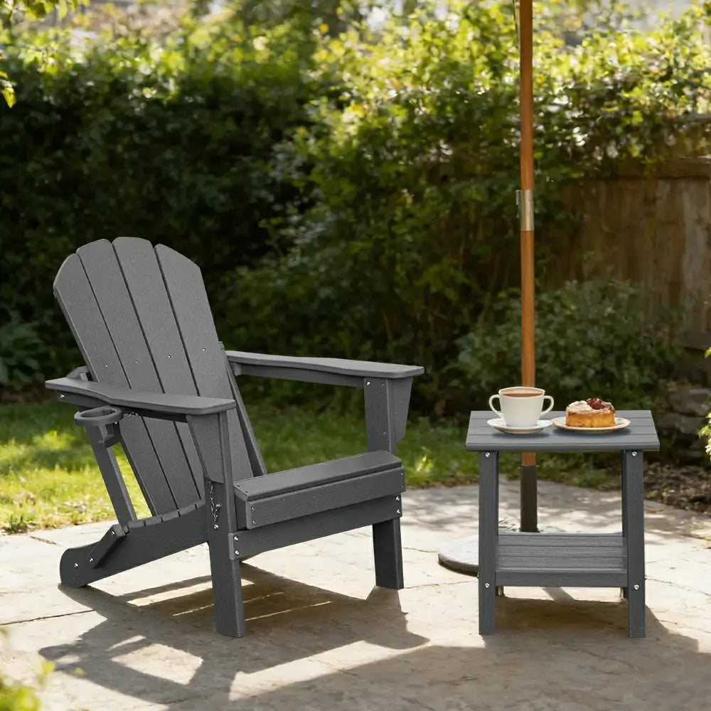 Domi Foldable HDPE Classic Adirondack Chairs with Cup Holder