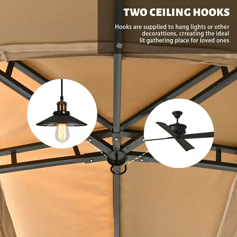 Domi Double Roof Soft Top Canopy Gazebo #size_10'x20'