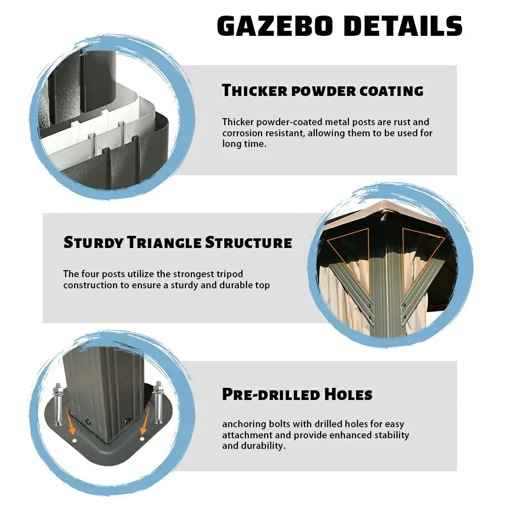 Domi Double Roof Soft Top Canopy Gazebo #size_10'x20'
