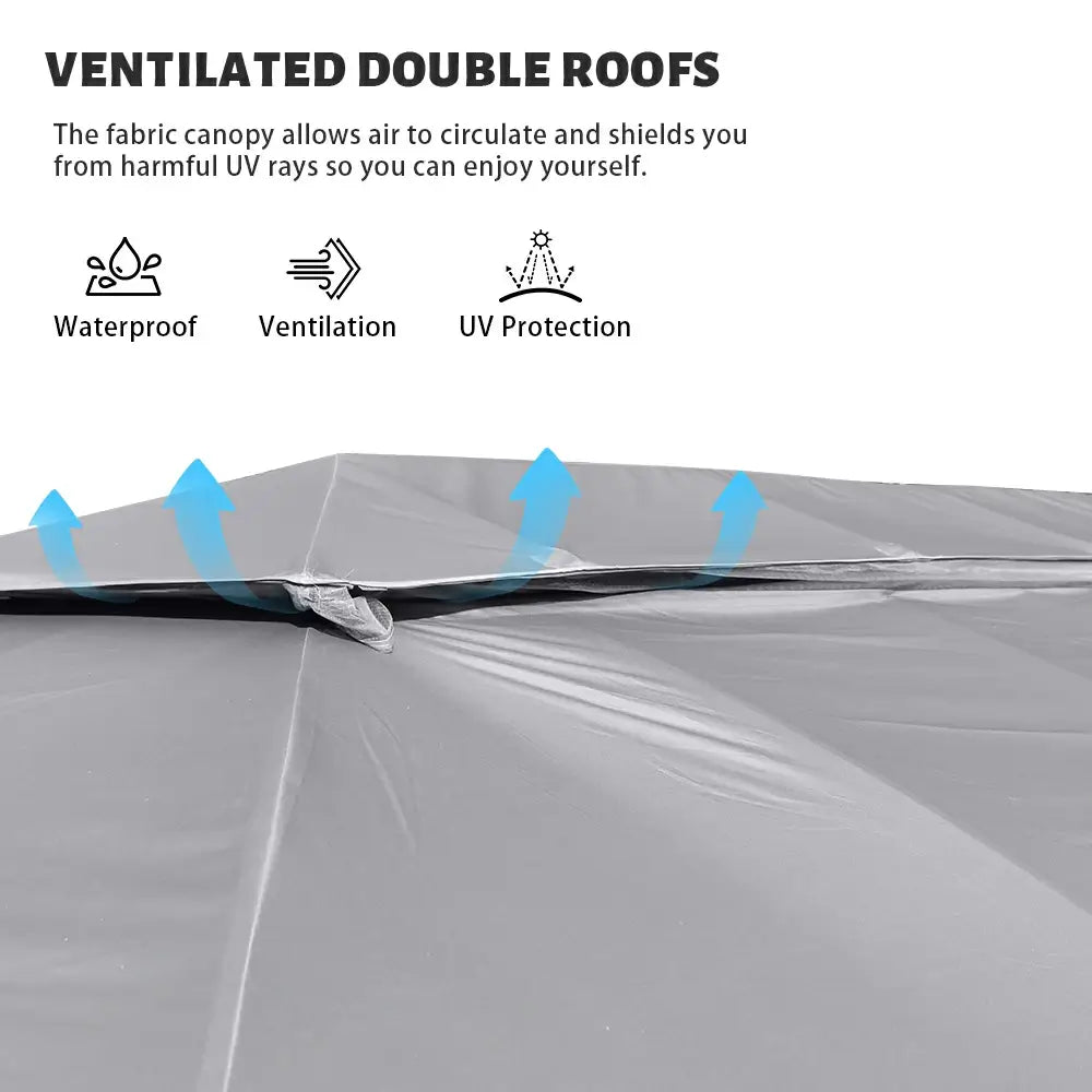 Domi Double Roof Soft Top Canopy Gazebo #size_10'x20'
