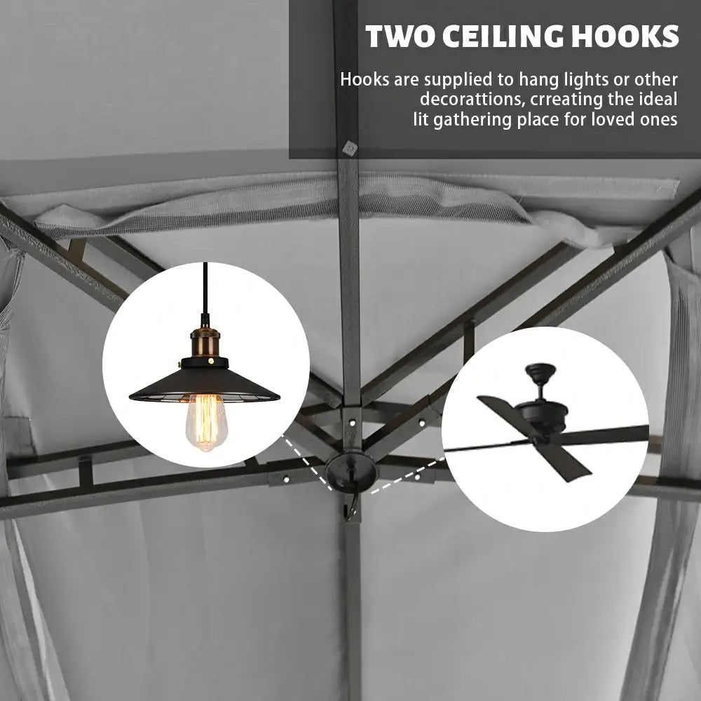 Domi Double Roof Soft Top Canopy Gazebo #size_10'x20'