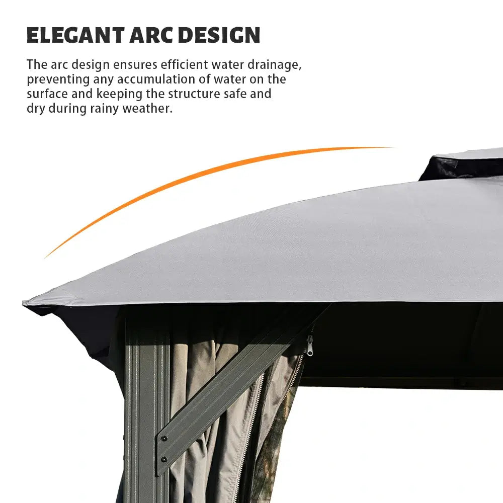 Domi Double Roof Soft Top Canopy Gazebo #size_10'x20'