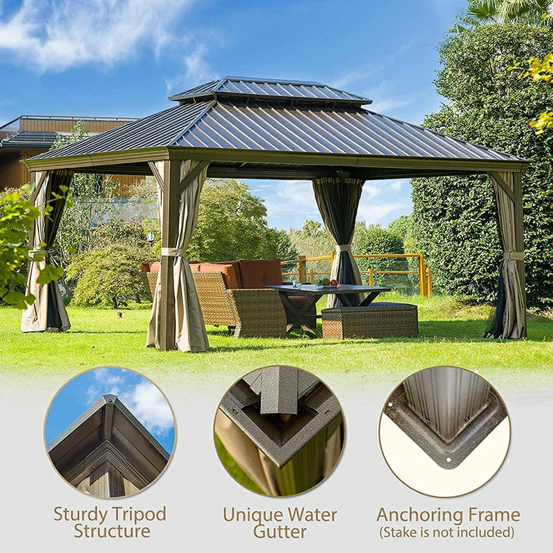 Domi Outdoor Living Hardtop Gazebo#size_10'x14'