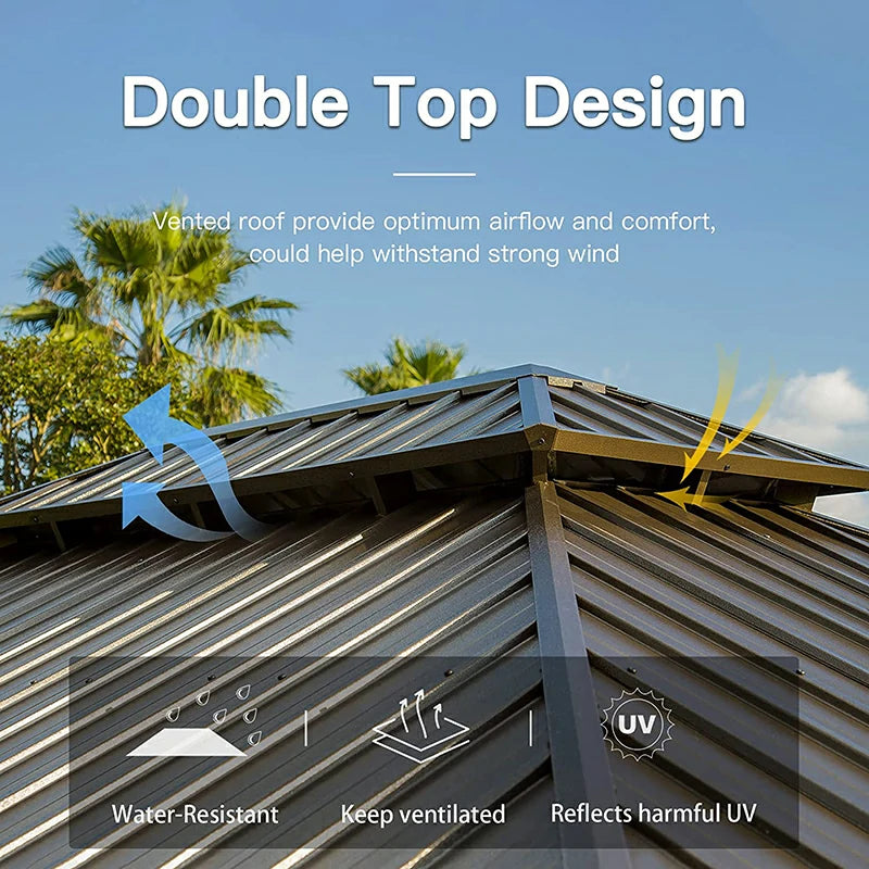 Domi Outdoor Living Hardtop Gazebo#size_10'x14'