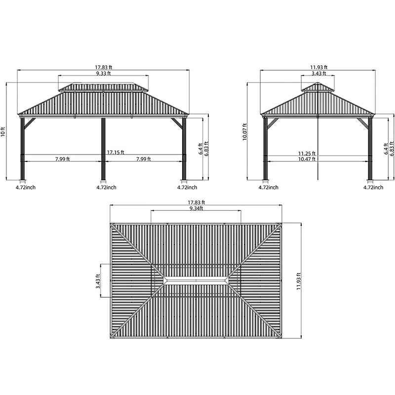 Domi Outdoor Living Hardtop Gazebo#size_12'x18'