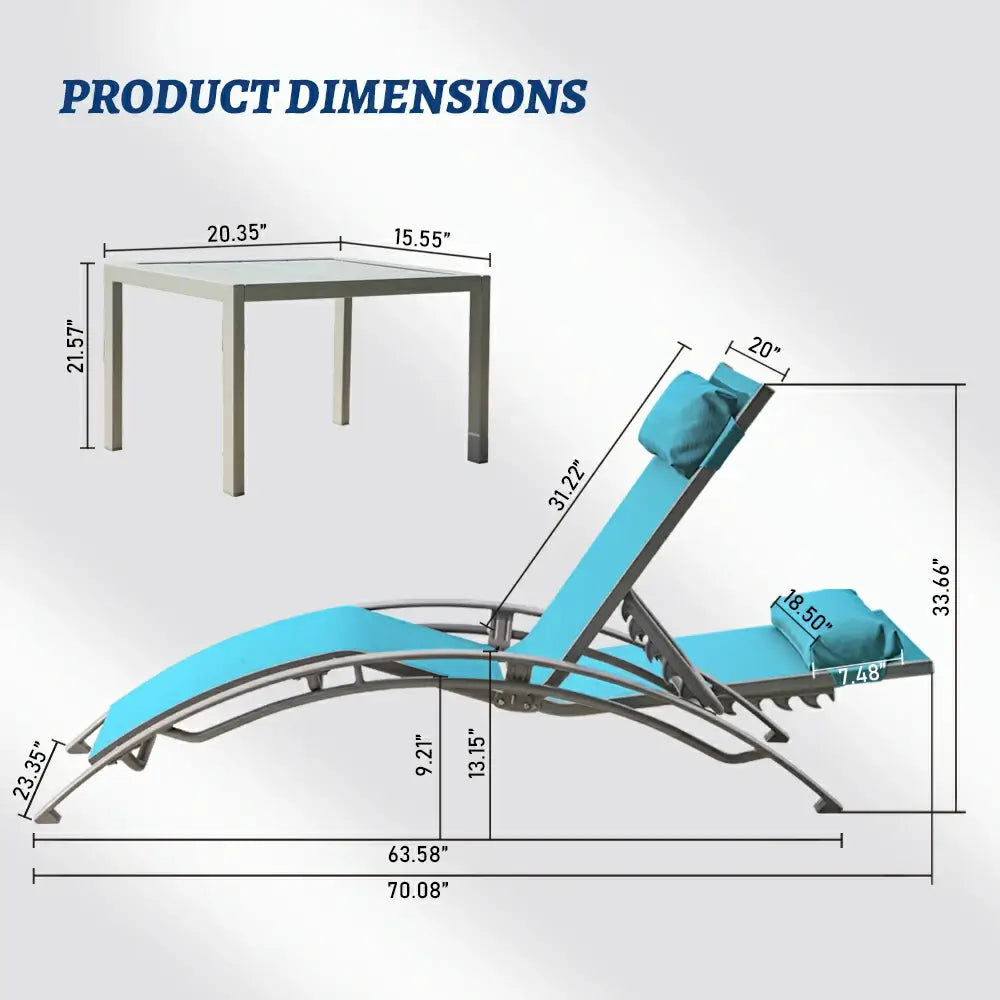 Domi Outdoor Living Lounge Chair#color_turquoise blue