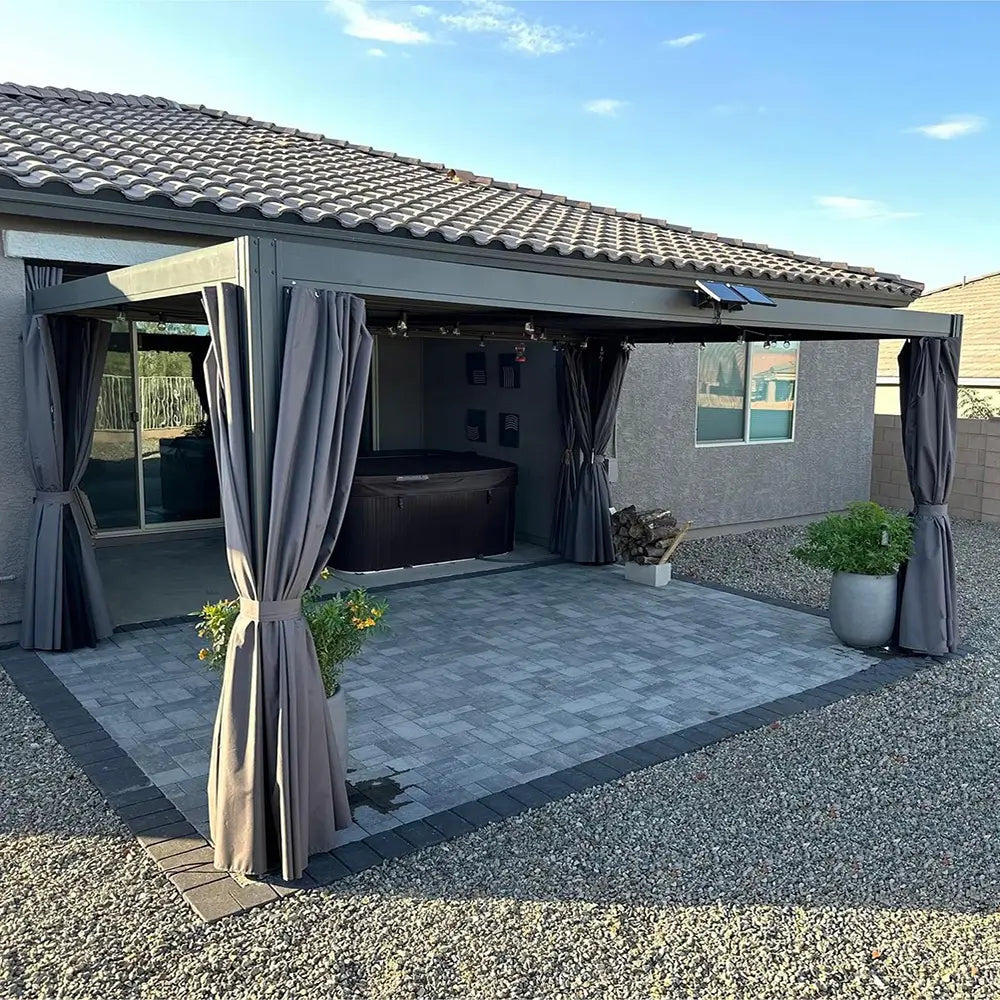 Domi Outdoor Living louvered pergola gray#size_10'x13'