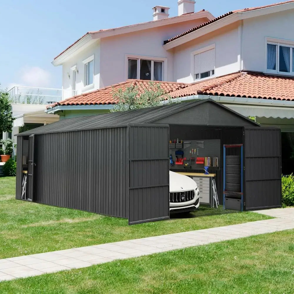 Domi Outdoor Living metal garage storage shed#size_12'x20'