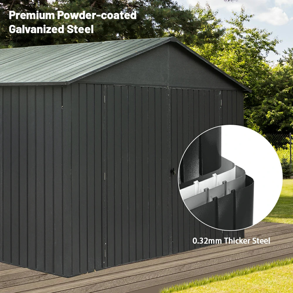 Domi Outdoor Living metal garage storage shed#size_12'x25'
