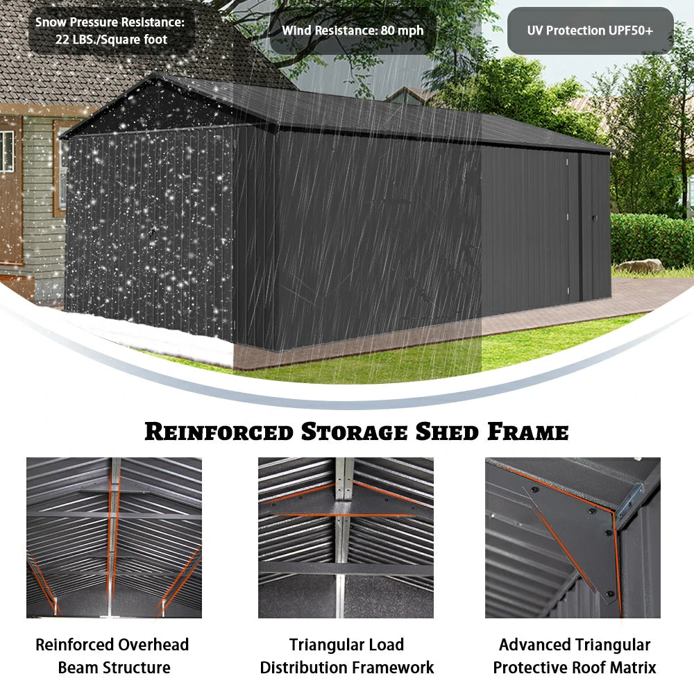 Domi Outdoor Living metal garage storage shed#size_12'x25'