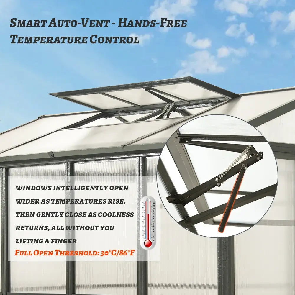 Domi Outdor Living Polycarbonate Greenhouse#size_8x10FT