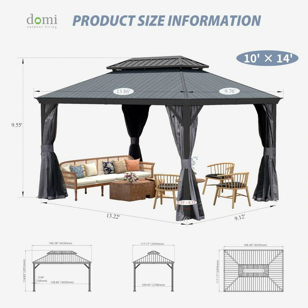 Domi Outdoor Living Resin Hardtop Gazebo#size_10'x14'