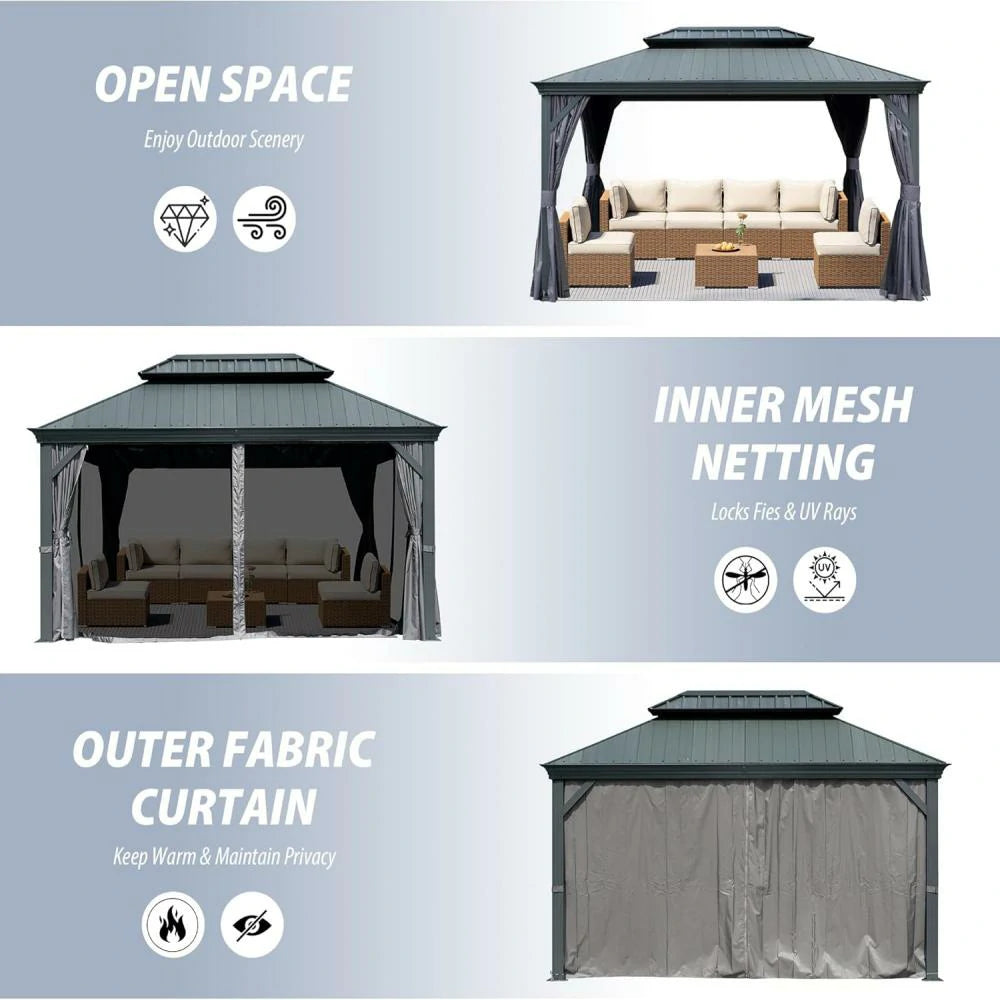 Domi Outdoor Living Resin Hardtop Gazebo#size_10'x14'