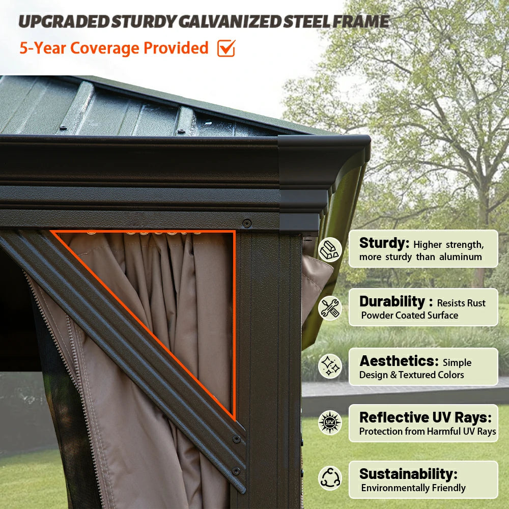 Domi outdoor living Hardtop gazebo#size_10'x12'