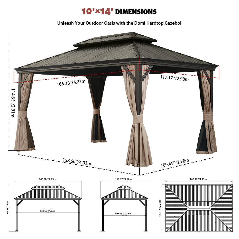 Domi outdoor living Hardtop gazebo#size_10'x14'