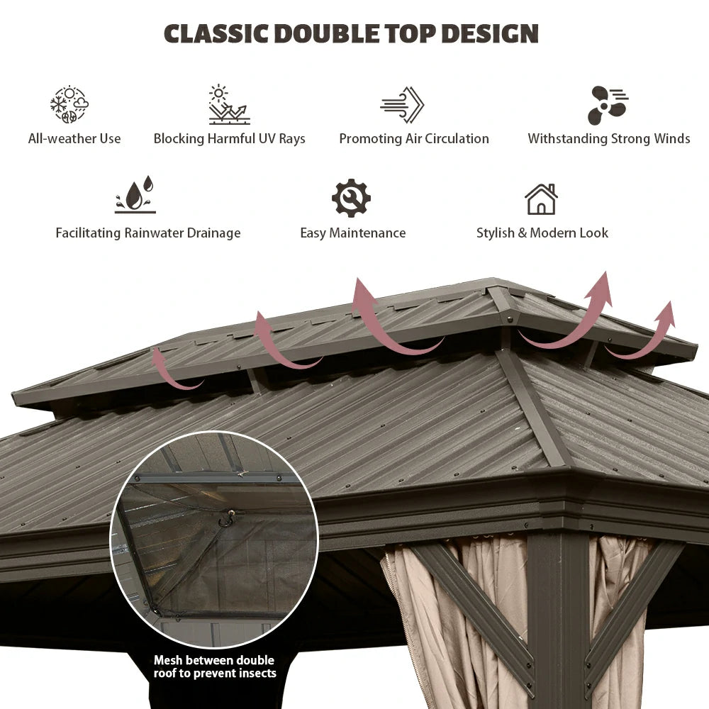 Domi outdoor living Hardtop gazebo#size_10'x14'