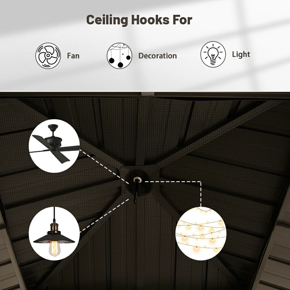 Domi outdoor living Hardtop gazebo#size_12'x12'